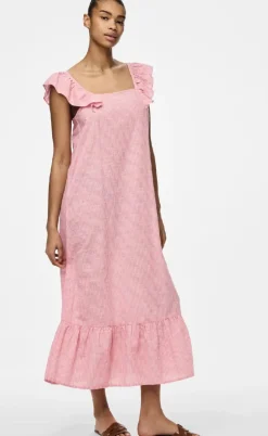 Pieces Kjole - Apia - Pink Lemonade/Bright White