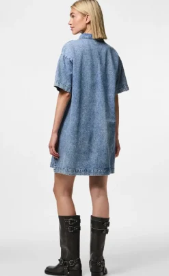 Pieces Kjole - Kenya - Medium Blue Denim