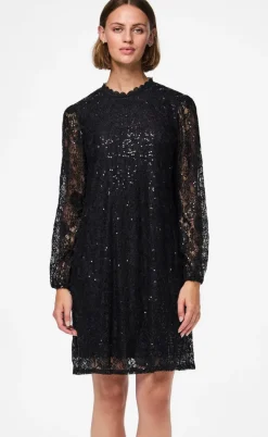Pieces Kjole - Olline Lace Sequins - Black
