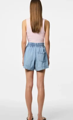 Pieces Shorts - Flora - Light Blue Denim