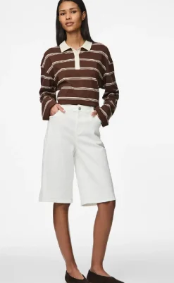 Pieces Shorts - Salume - Bright White