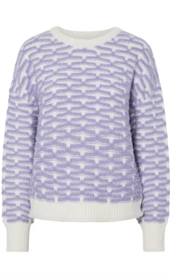 Pieces Strik - Diana - Cloud Dancer/Lavender