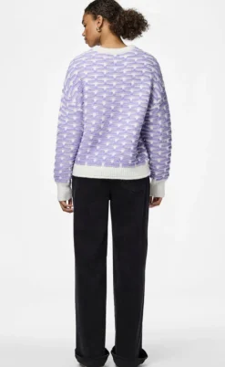 Pieces Strik - Diana - Cloud Dancer/Lavender