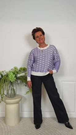 Pieces Strik - Diana - Cloud Dancer/Lavender