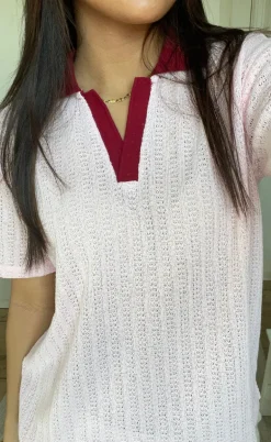 PIECES Top - Alysia - Pink Tulle/Rhubarb