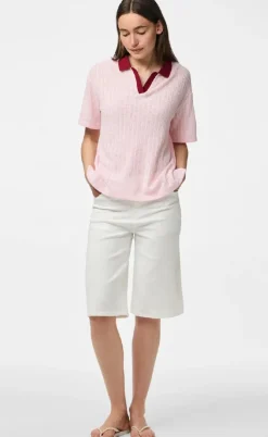 PIECES Top - Alysia - Pink Tulle/Rhubarb