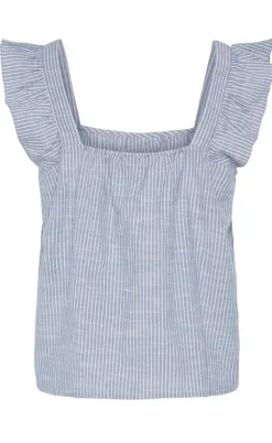 Pieces Top - Apia - Coronet Blue/Bright White