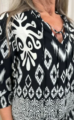 Say INA Copenhagen Bluse - Tora - Black/White Paisley