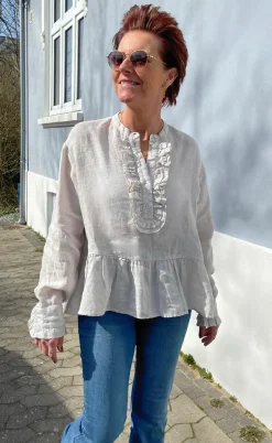 Say INA Copenhagen Bluse - Caroline Linen - Off White