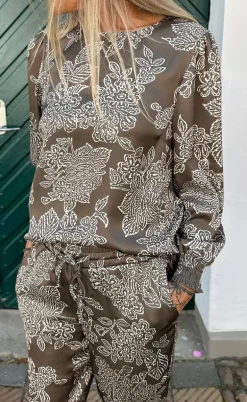 Say INA Copenhagen Bluse - Chili - Dark Brown Flower