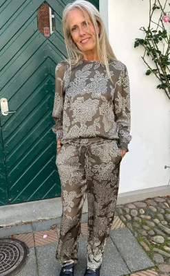 Say INA Copenhagen Bluse - Chili - Dark Brown Flower