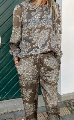 Say INA Copenhagen Bluse - Chili - Dark Brown Flower