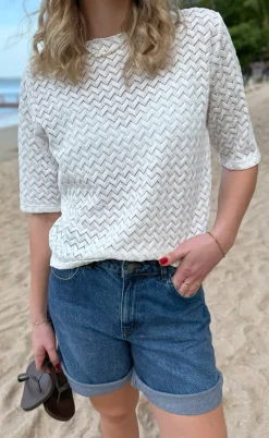 Say INA Copenhagen Bluse - Diana - White Zig Zag