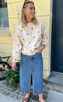 Say INA Copenhagen Bluse - Leonora - Off White W. Cherry
