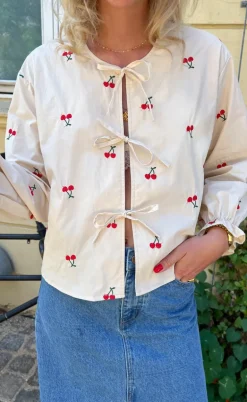 Say INA Copenhagen Bluse - Leonora - Off White W. Cherry