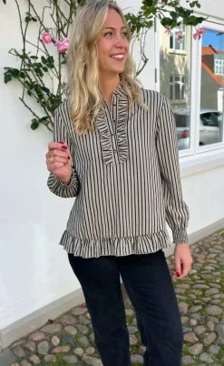 Say INA Copenhagen Bluse - Pia - Brown/Black Stripe