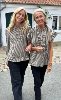 Say INA Copenhagen Bluse - Pia - Brown/Black Stripe