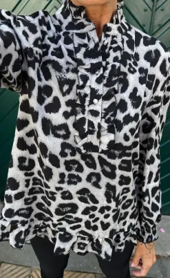 Say INA Copenhagen Bluse - Pia - Grey Leopard