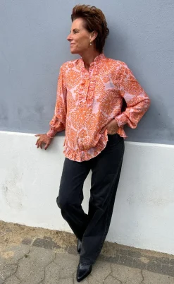 Say INA Copenhagen Bluse - Pia - Orange Dream