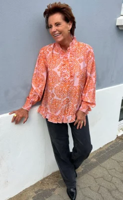Say INA Copenhagen Bluse - Pia - Orange Dream