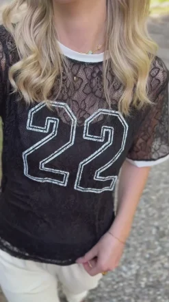 Say INA Copenhagen Bluse - Susanna Football - White Lace (vendbar)