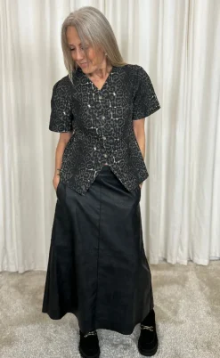 Say INA Copenhagen Bluse - Venja - Grey Leopard