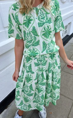 Say INA Copenhagen Bluse - Vicky - White/Green Paisley