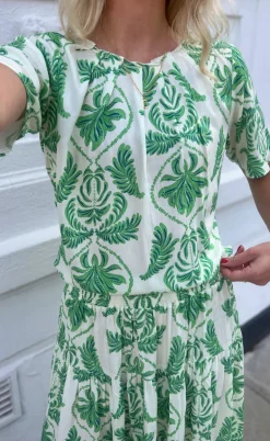 Say INA Copenhagen Bluse - Vicky - White/Green Paisley
