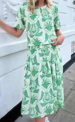 Say INA Copenhagen Bluse - Vicky - White/Green Paisley