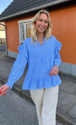 Say INA Copenhagen Bluse - Wilja - Blue Striped