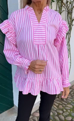 Say INA Copenhagen Bluse - Wilja - Pink Striped