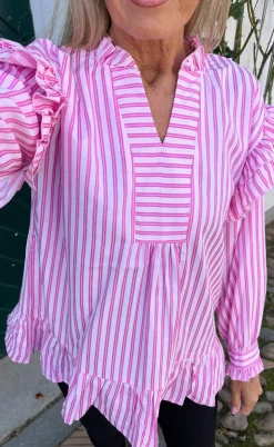 Say INA Copenhagen Bluse - Wilja - Pink Striped