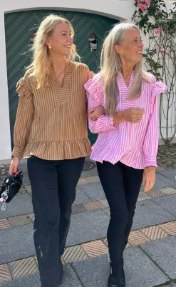 Say INA Copenhagen Bluse - Wilja - Pink Striped