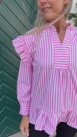 Say INA Copenhagen Bluse - Wilja - Pink Striped