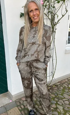 Say INA Copenhagen Bukser - Ida - Dark Brown Flower