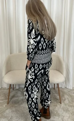 Say INA Copenhagen Bukser - Tora - Black/White Paisley