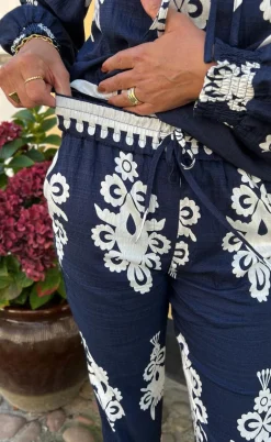 Say INA Copenhagen Bukser - Tora - Navy Blue Paisley