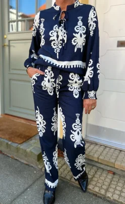 Say INA Copenhagen Bukser - Tora - Navy Blue Paisley