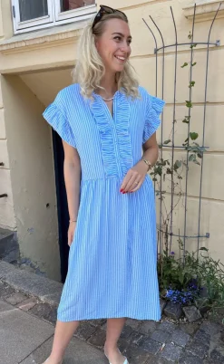 Say INA Copenhagen Kjole - Amelia - Blue Striped
