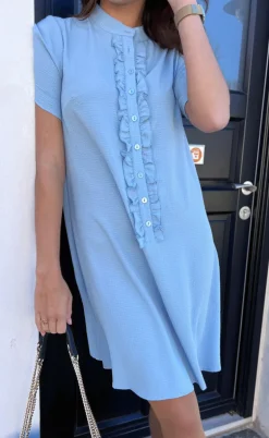 Say INA Copenhagen Kjole - Flora - Light Blue