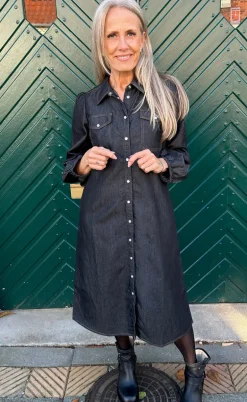 Say INA Copenhagen Kjole - Detia - Black Denim