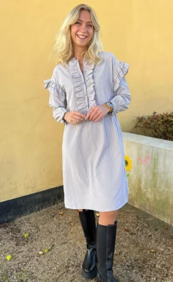 Say INA Copenhagen Kjole - Emilie - Grey Striped