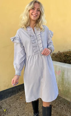 Say INA Copenhagen Kjole - Emilie - Grey Striped
