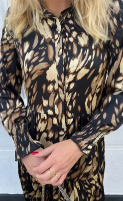 Say INA Copenhagen Kjole - Anna - Black/Brown Print