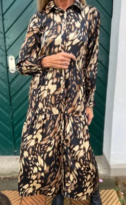 Say INA Copenhagen Kjole - Anna - Black/Brown Print