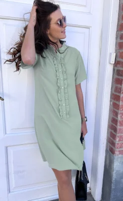 Say INA Copenhagen Kjole - Flora - Dusty Green