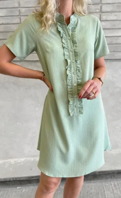 Say INA Copenhagen Kjole - Flora - Dusty Green