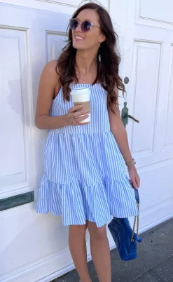 Say INA Copenhagen Kjole - Sisi - Blue White Stripe