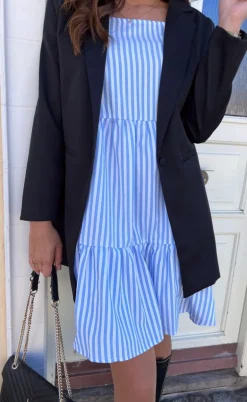 Say INA Copenhagen Kjole - Sisi - Blue White Stripe