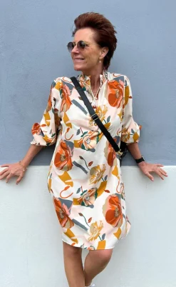 Say INA Copenhagen Kjole - Augusta - White Big Flower